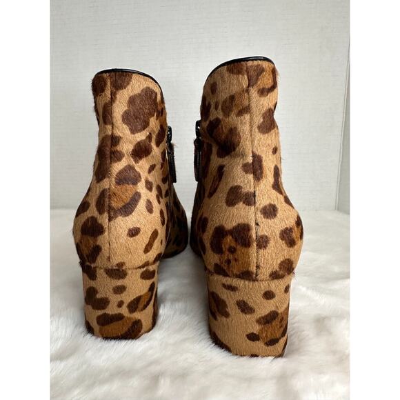 Cole Haan Womens Elyse Animal Print Block Heel Ankle Booties Size 9 1/2B - Picture 5 of 10